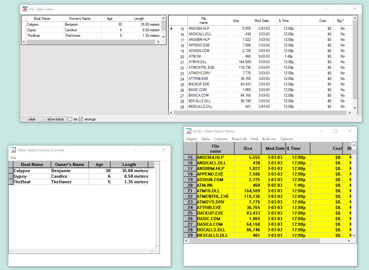 EslTableData